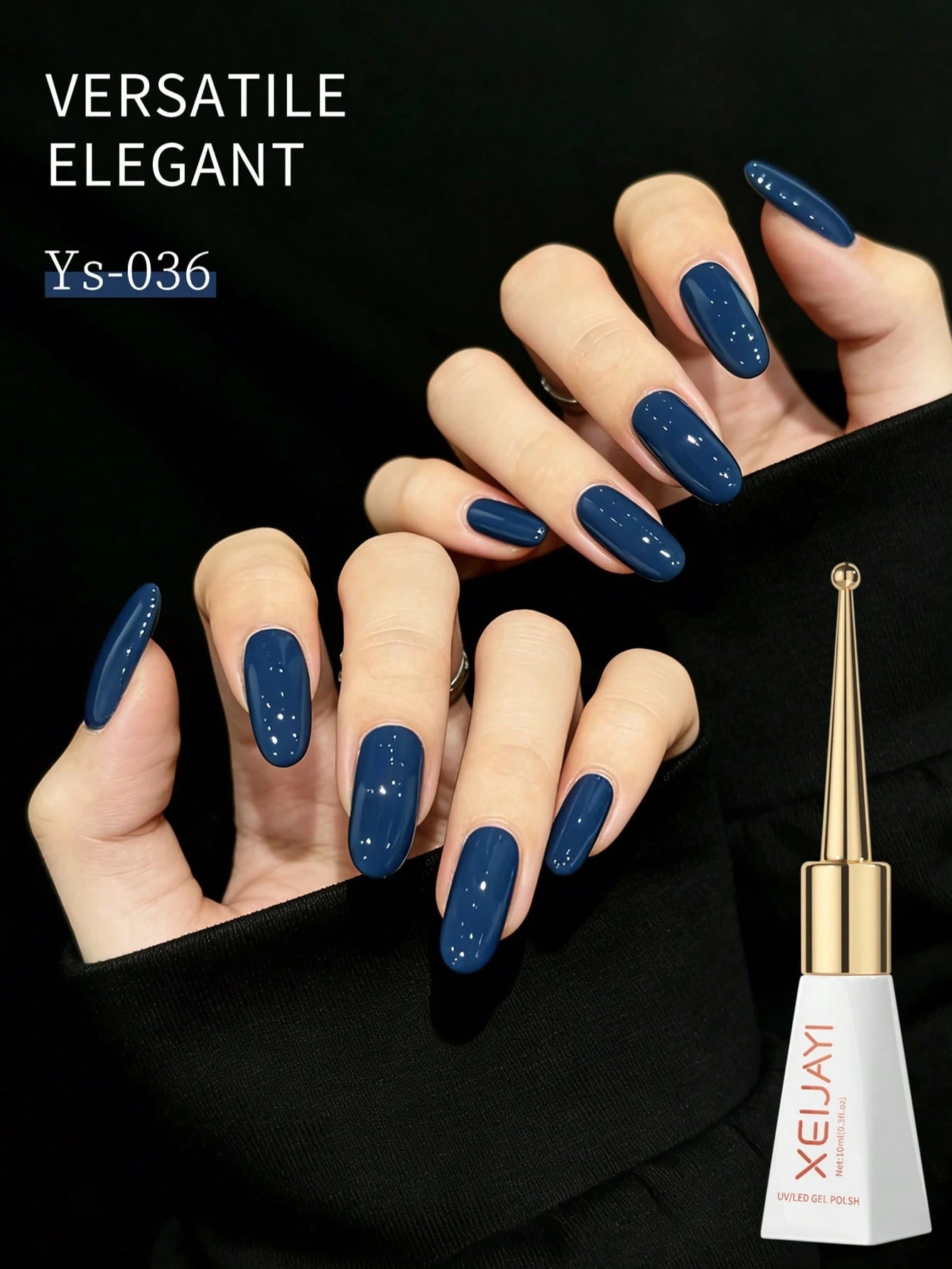 1 Bottle 10ml Deep Sea Blue Gel Nail Polish- Long-Lasting Glossy, Highly Saturated Shine, Sturdy & Durable Nail Gel, Suitable For Nail Salon DIY & Women's Gift