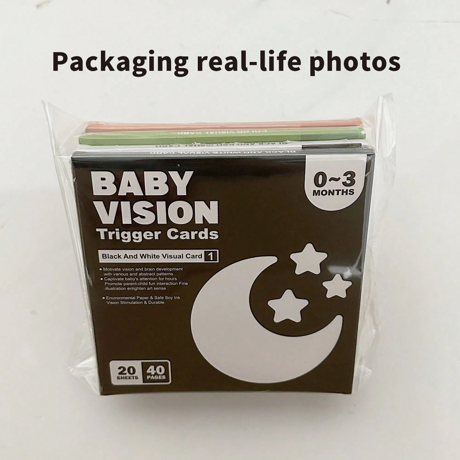 1 Box 20 Sheets 40 Pattern High Contrast Baby Cards, Newborn Visual Stimulation Black And White Cards, Infant Flash Cards, Baby Learning Cards, 0-36 Months