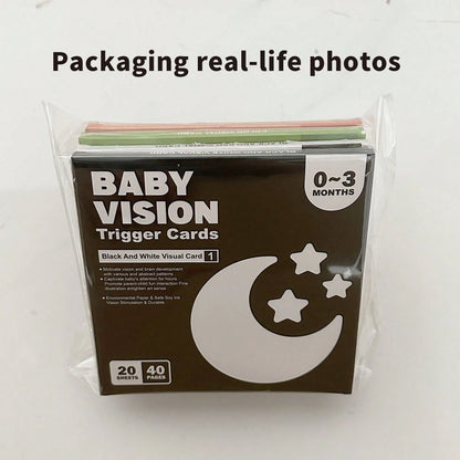 1 Box 20 Sheets 40 Pattern High Contrast Baby Cards, Newborn Visual Stimulation Black And White Cards, Infant Flash Cards, Baby Learning Cards, 0-36 Months