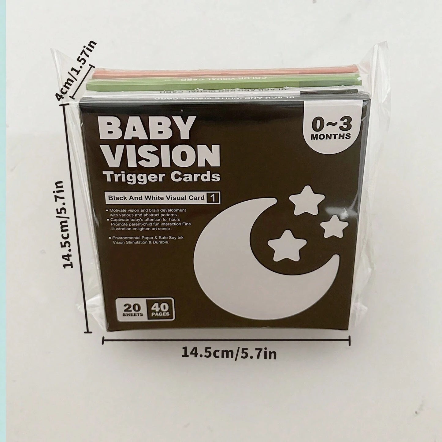 1 Box 20 Sheets 40 Pattern High Contrast Baby Cards, Newborn Visual Stimulation Black And White Cards, Infant Flash Cards, Baby Learning Cards, 0-36 Months