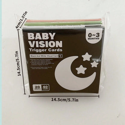 1 Box 20 Sheets 40 Pattern High Contrast Baby Cards, Newborn Visual Stimulation Black And White Cards, Infant Flash Cards, Baby Learning Cards, 0-36 Months