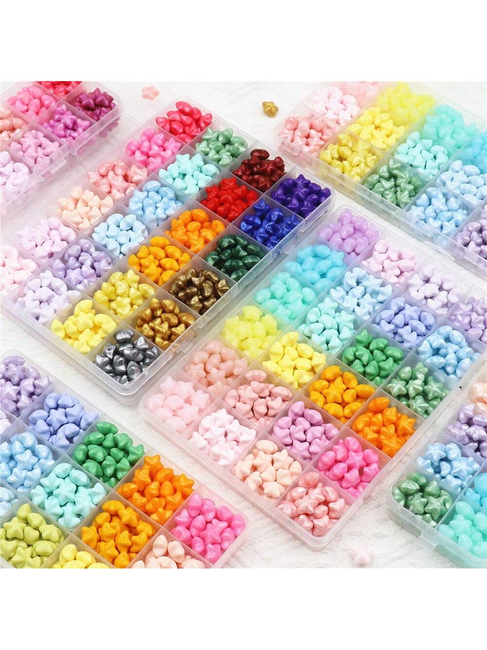 1 Box Of 10/15/24 Grids Wax Sealing Beads Kit, Star Shaped Fire Paint Wax Pellets, Boxed Wax Pellets, Fire Paint Sealing Wax Prints, For Wedding Banquet Invitations, Personalized Gift Box Sealing Wax
