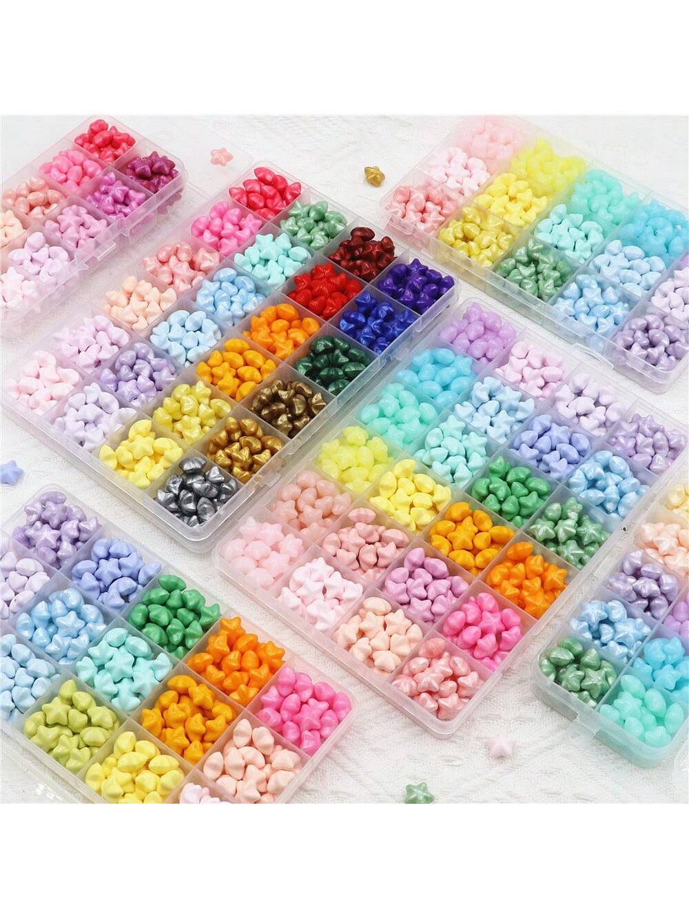1 Box Of 10/15/24 Grids Wax Sealing Beads Kit, Star Shaped Fire Paint Wax Pellets, Boxed Wax Pellets, Fire Paint Sealing Wax Prints, For Wedding Banquet Invitations, Personalized Gift Box Sealing Wax
