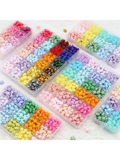 1 Box Of 10/15/24 Grids Wax Sealing Beads Kit, Star Shaped Fire Paint Wax Pellets, Boxed Wax Pellets, Fire Paint Sealing Wax Prints, For Wedding Banquet Invitations, Personalized Gift Box Sealing Wax