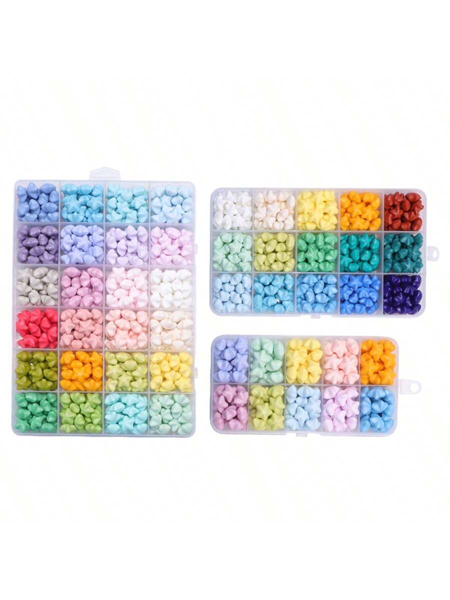 1 Box Of 10/15/24 Grids Wax Sealing Beads Kit, Star Shaped Fire Paint Wax Pellets, Boxed Wax Pellets, Fire Paint Sealing Wax Prints, For Wedding Banquet Invitations, Personalized Gift Box Sealing Wax