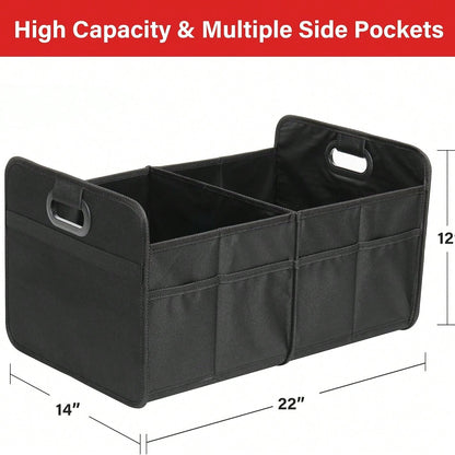 1 Car Trunk Storage Box, Vehicle Storage Container, 6-Pocket Organizer, Car Accessories, Automotive Storage, Luggage Compartment, Trunk