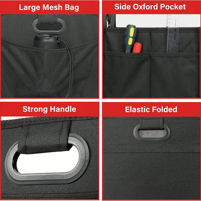 1 Car Trunk Storage Box, Vehicle Storage Container, 6-Pocket Organizer, Car Accessories, Automotive Storage, Luggage Compartment, Trunk