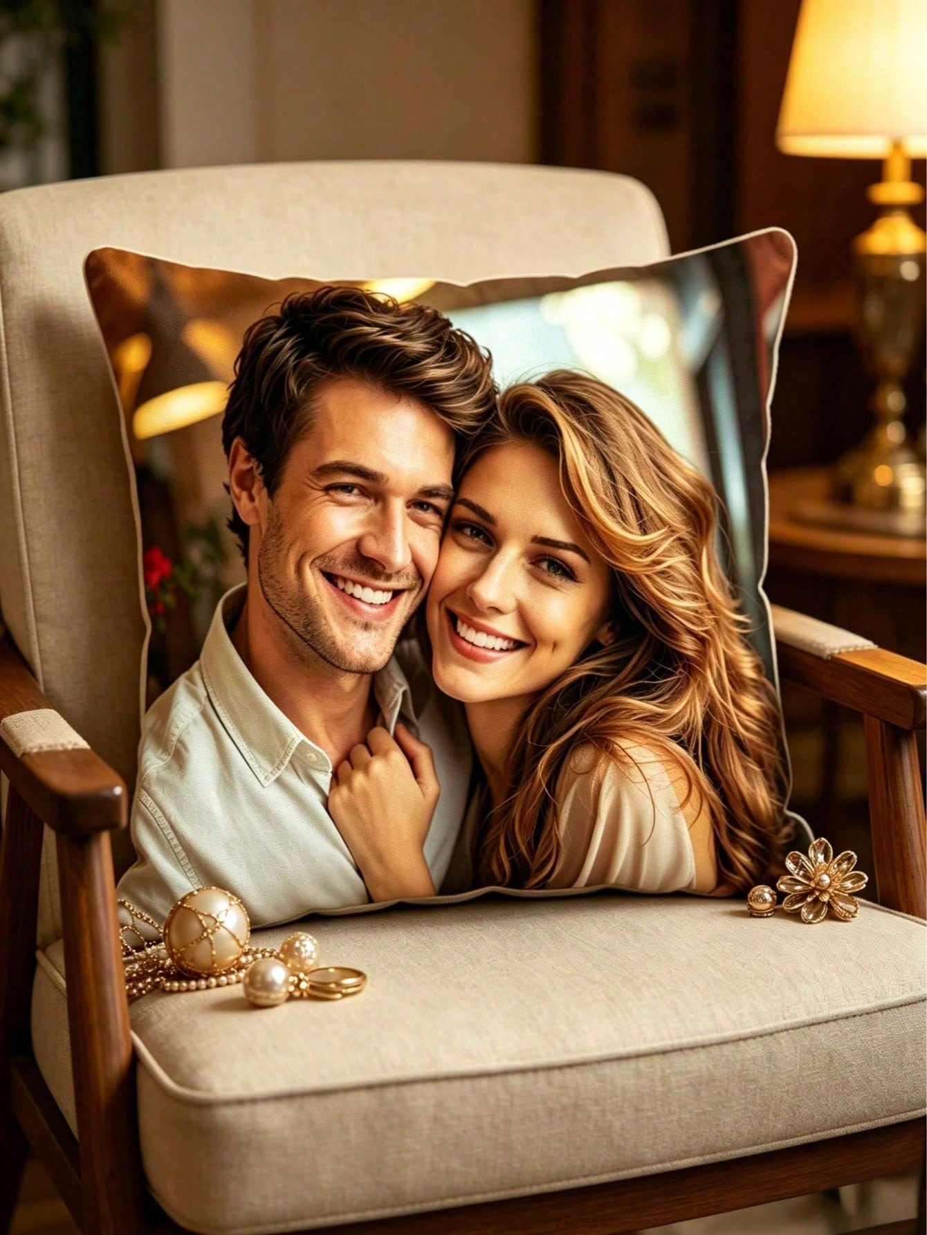 1 DIY Custom Personalized Photo Double-Sided Pillow Cover Sofa Bedroom Home Decoration Holiday Couple Parent-Child Pet Commemoration Father's Day Mother's Day Halloween Valentine's Day Thanksgiving Ea