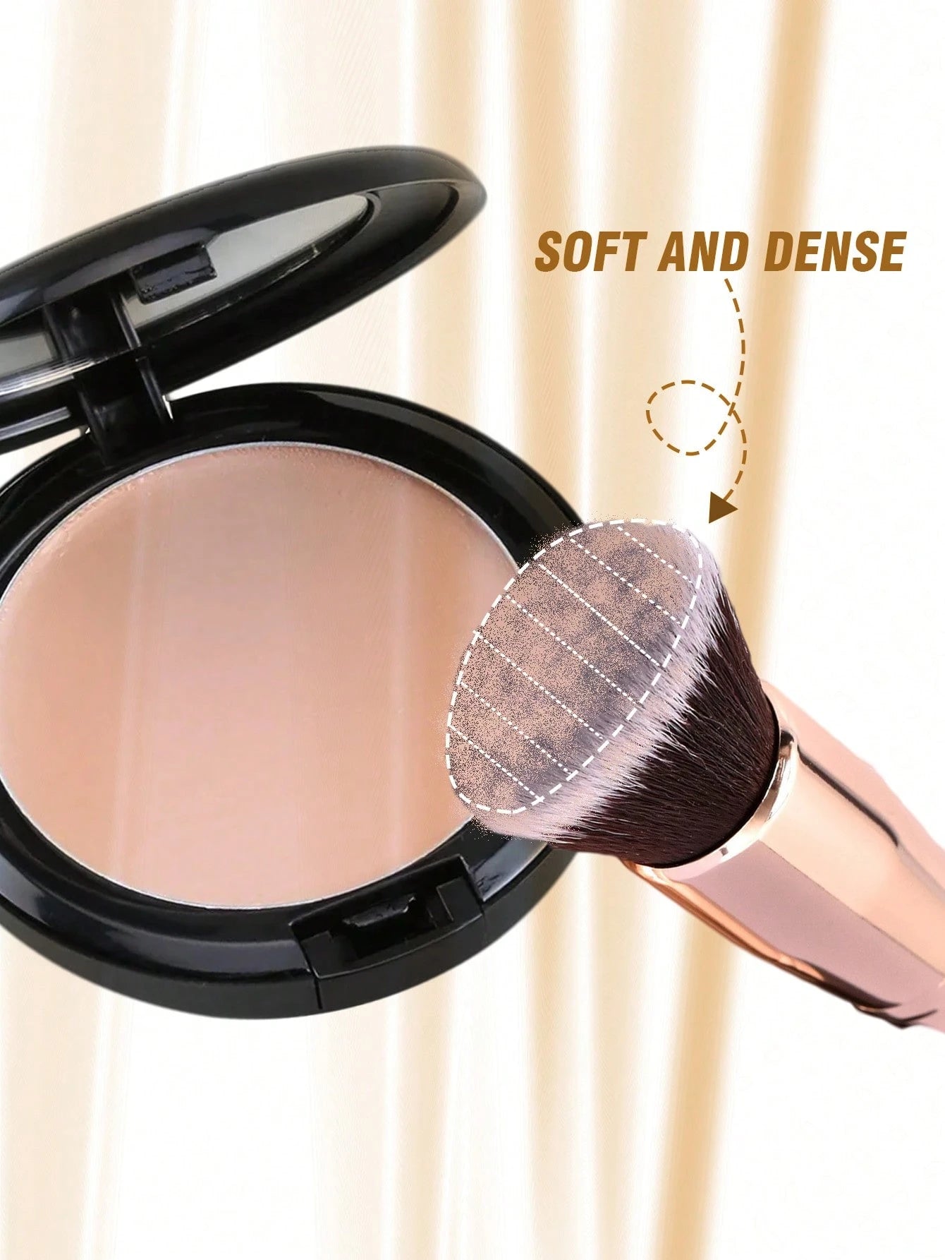 1 Large Oblique Head Foundation Make-Up Brush, Professional Synthetic Makeup Brush, Used For Contour Shaping,Foundation Brush,Concealer Brush,Blush Brush,Contour Brush,Blush Brush,Bronzer Brush,Powder