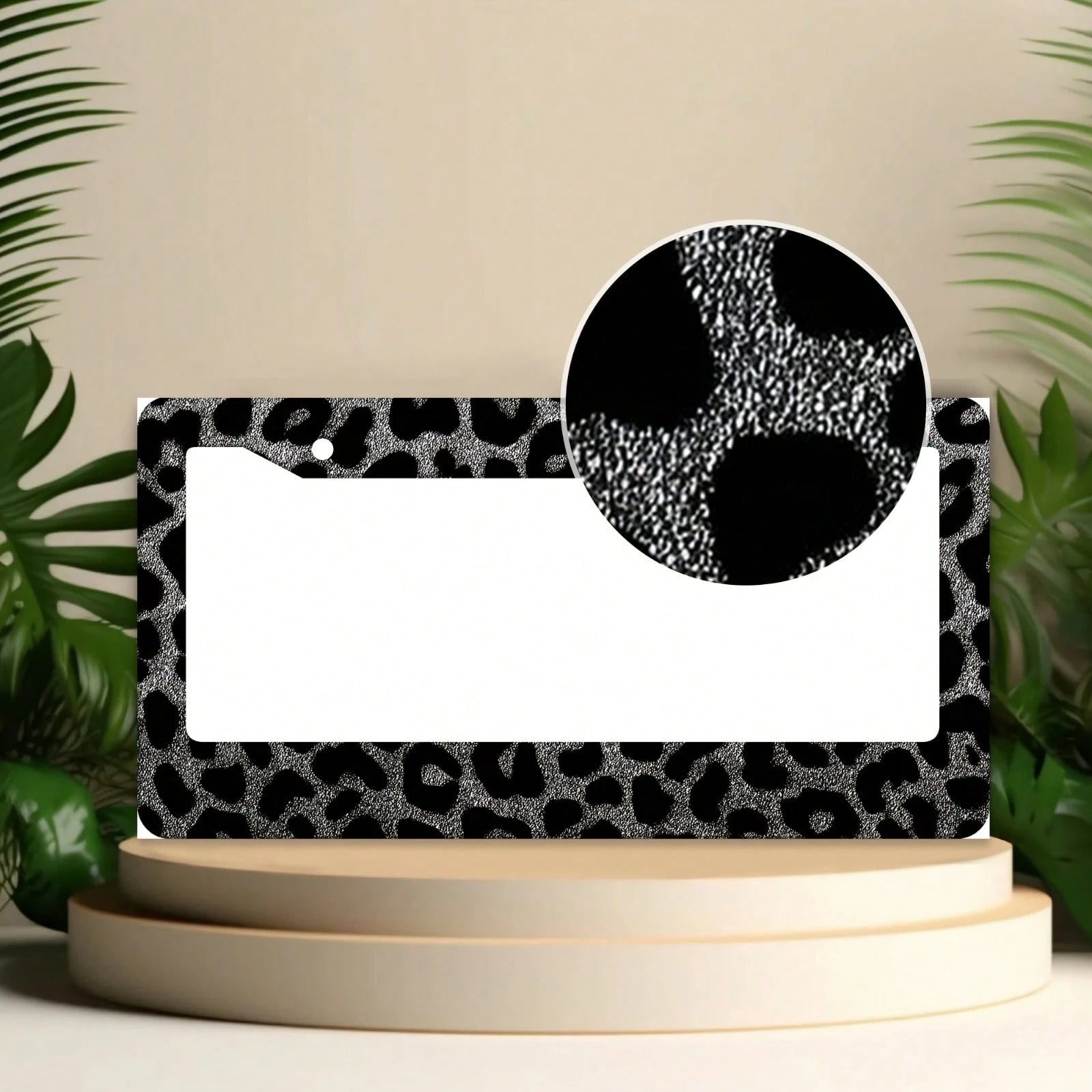 1 Leopard Print Car License Plate Frame, Aluminum License Plate Decorative Cover.This License Plate Holder Is Rust-Proof, Drop-Resistant, Weather-Resistant, And Suitable For Standard American Vehicles