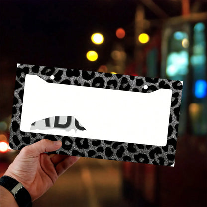 1 Leopard Print Car License Plate Frame, Aluminum License Plate Decorative Cover.This License Plate Holder Is Rust-Proof, Drop-Resistant, Weather-Resistant, And Suitable For Standard American Vehicles