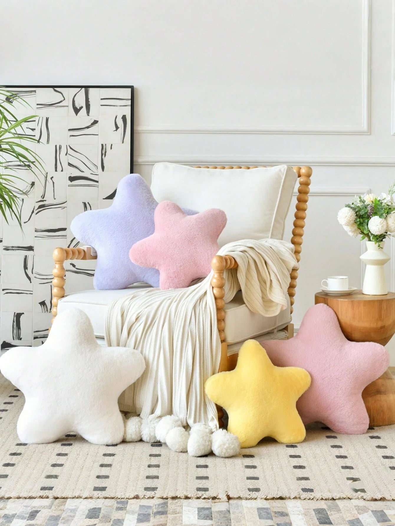 1 Moon-Shaped Decorative Throw Pillow, Made Of Soft Faux Fur Material, Suitable For Bed, Sofa, Moon-Shaped Cushion, Plush Floor Pillow, Suitable For Sofa, Bedroom, Living Room, Outdoor, Bedroom Decor