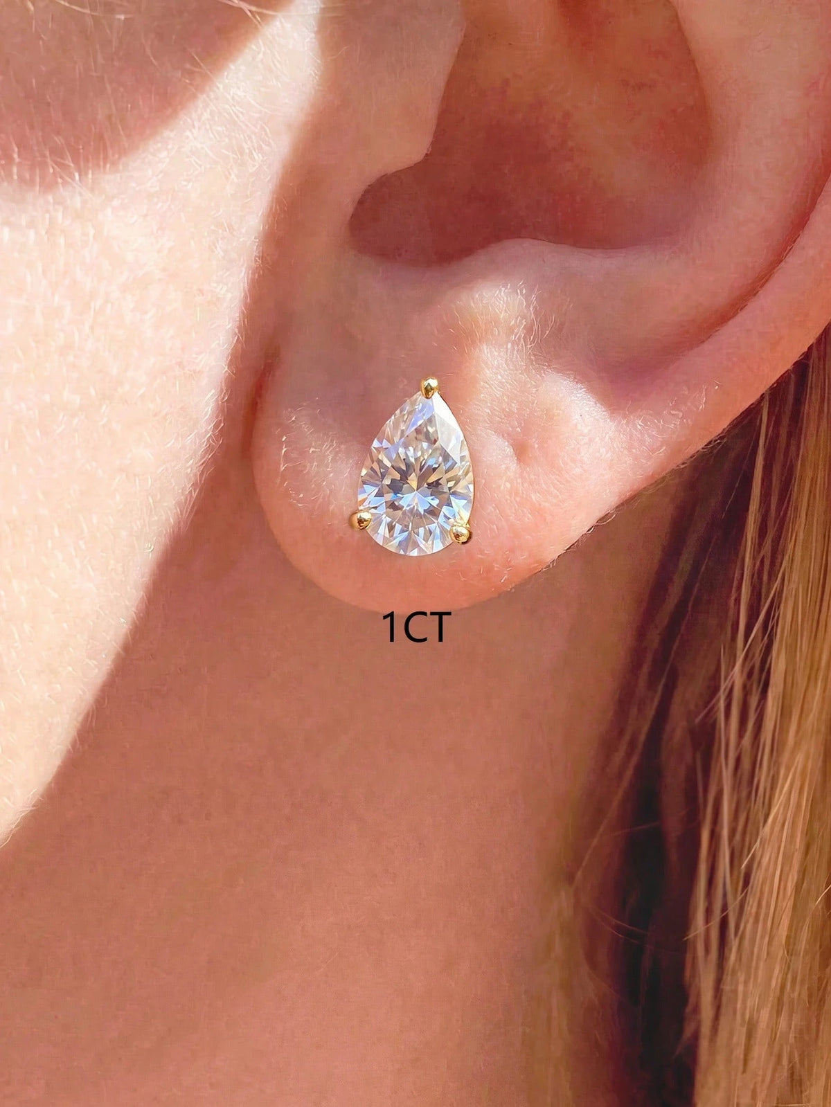 1 Pair 4-Prong Oval 0.5CT-2CT Diamond Earrings S925 Sterling Silver Elegant Romantic Women's Earrings High Quality Birthday Gift Anniversary Gift