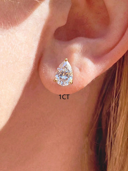 1 Pair 4-Prong Oval 0.5CT-2CT Diamond Earrings S925 Sterling Silver Elegant Romantic Women's Earrings High Quality Birthday Gift Anniversary Gift