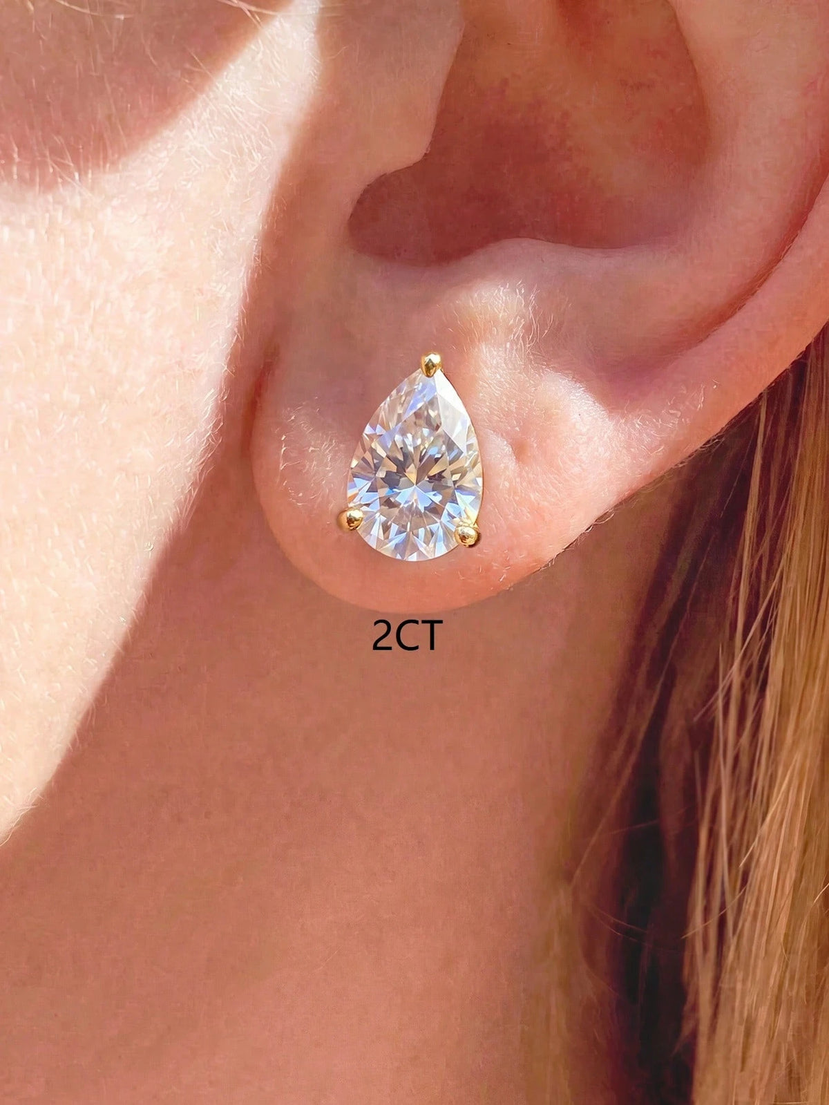 1 Pair 4-Prong Oval 0.5CT-2CT Diamond Earrings S925 Sterling Silver Elegant Romantic Women's Earrings High Quality Birthday Gift Anniversary Gift