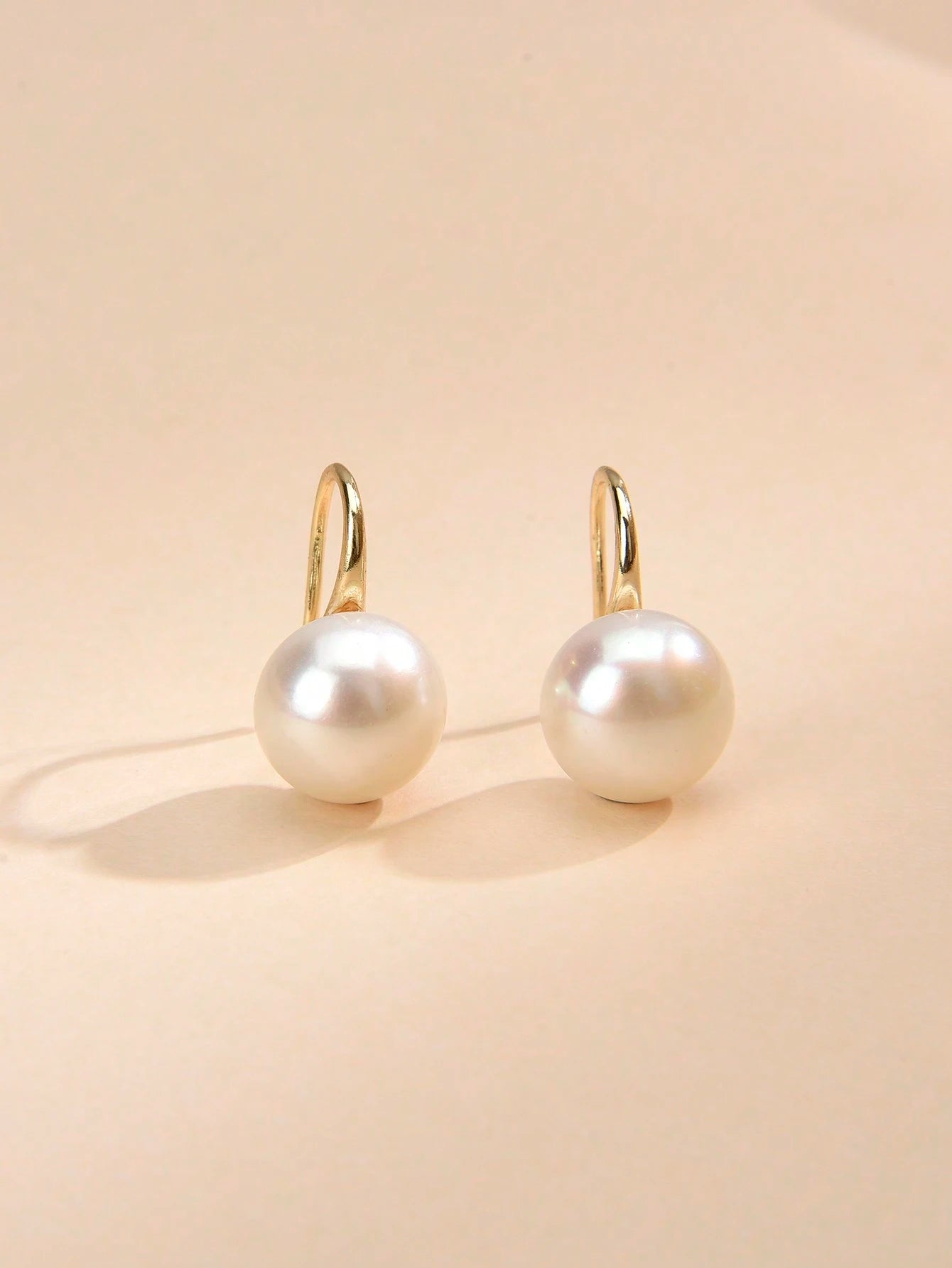 1 Pair 925 Sterling Silver Natural Faux Pearl Earrings For Daily Wear
