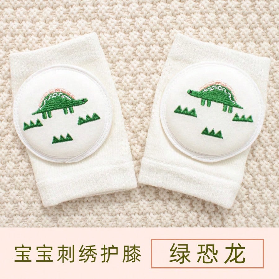 1 Pair Baby Knee Pads Socks, With Embroidery Design, Non-Slip Breathable Mesh Fabric, Suitable For 0-3 Years Old Children Crawling, Walking, Outdoor/Indoor Activities And Anti-Skid Protection