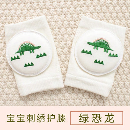 1 Pair Baby Knee Pads Socks, With Embroidery Design, Non-Slip Breathable Mesh Fabric, Suitable For 0-3 Years Old Children Crawling, Walking, Outdoor/Indoor Activities And Anti-Skid Protection