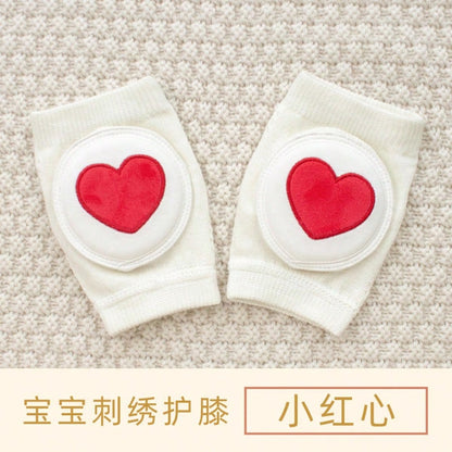 1 Pair Baby Knee Pads Socks, With Embroidery Design, Non-Slip Breathable Mesh Fabric, Suitable For 0-3 Years Old Children Crawling, Walking, Outdoor/Indoor Activities And Anti-Skid Protection