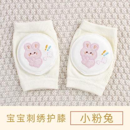 1 Pair Baby Knee Pads Socks, With Embroidery Design, Non-Slip Breathable Mesh Fabric, Suitable For 0-3 Years Old Children Crawling, Walking, Outdoor/Indoor Activities And Anti-Skid Protection