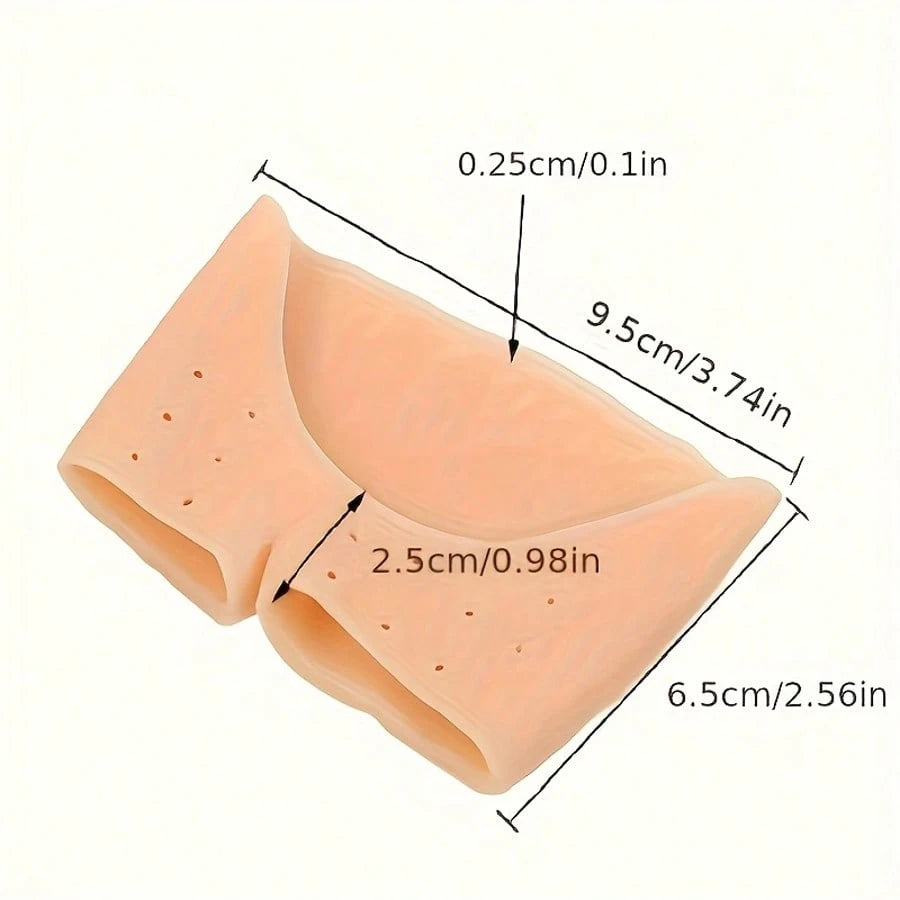 1 Pair Breathable Silicone Toe Pads And Anti-Friction Pads, Toe Protector Socks, Thick Soft Anti-Friction Toe Sleeves, Outdoor Silicone Forefoot Pads, Half Insoles, Breathable Elastic Insoles, Wear-Re