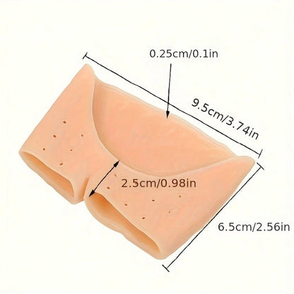 1 Pair Breathable Silicone Toe Pads And Anti-Friction Pads, Toe Protector Socks, Thick Soft Anti-Friction Toe Sleeves, Outdoor Silicone Forefoot Pads, Half Insoles, Breathable Elastic Insoles, Wear-Re