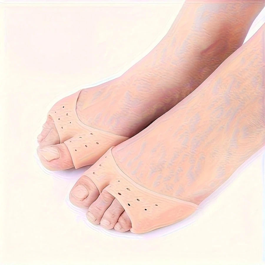 1 Pair Breathable Silicone Toe Pads And Anti-Friction Pads, Toe Protector Socks, Thick Soft Anti-Friction Toe Sleeves, Outdoor Silicone Forefoot Pads, Half Insoles, Breathable Elastic Insoles, Wear-Re