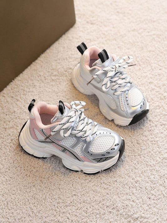 1 Pair Girls' Outdoor Fashionable Versatile Casual Sports Shoes, Toddler Walking Shoes
