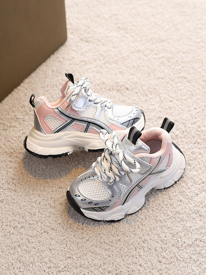 1 Pair Girls' Outdoor Fashionable Versatile Casual Sports Shoes, Toddler Walking Shoes