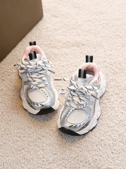 1 Pair Girls' Outdoor Fashionable Versatile Casual Sports Shoes, Toddler Walking Shoes