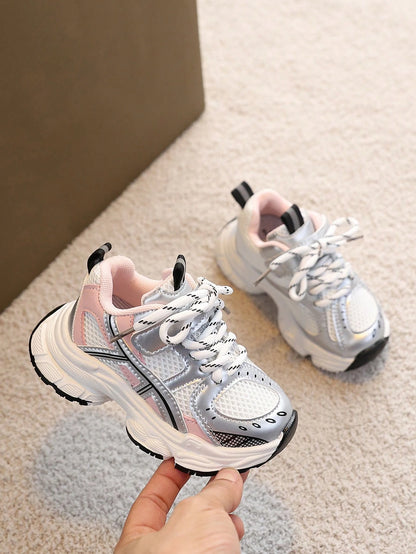 1 Pair Girls' Outdoor Fashionable Versatile Casual Sports Shoes, Toddler Walking Shoes