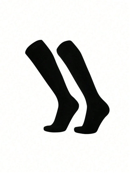 1 Pair Kids Anti-Slip Thickened Long Football Socks, Solid Color Long Sporty Socks For Basketball, Suitable For 2-12 Years Old Bo, First Day Of School