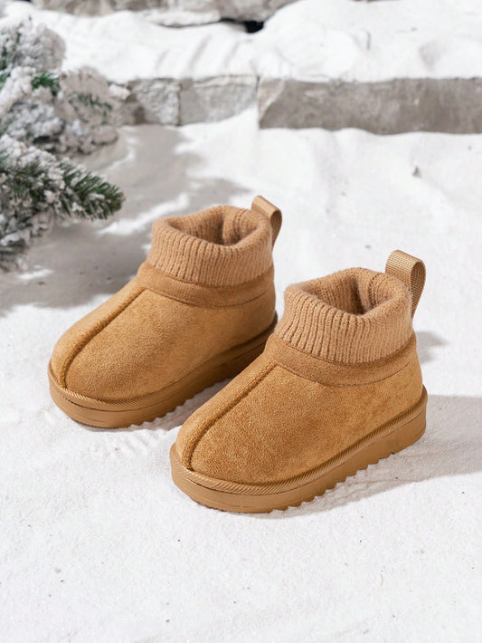 1 Pair Kids Knitted Sock Collar Snow Boots, Winter New Style Anti-Slip Warm Boots For Baby