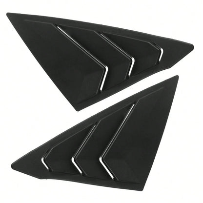 1 Pair Window Louver Compatible With Honda Civic 2022-2025 11th Gen 4-Door Sedan, Matte Black ABS Plastic Side Vent Window Scoop Louver Cover Trim Pair By Ikon Motorsports