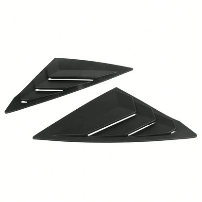 1 Pair Window Louver Compatible With Honda Civic 2022-2025 11th Gen 4-Door Sedan, Matte Black ABS Plastic Side Vent Window Scoop Louver Cover Trim Pair By Ikon Motorsports