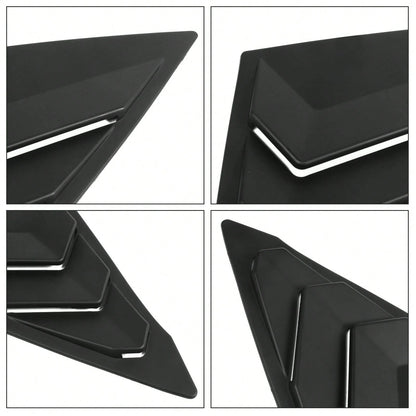 1 Pair Window Louver Compatible With Honda Civic 2022-2025 11th Gen 4-Door Sedan, Matte Black ABS Plastic Side Vent Window Scoop Louver Cover Trim Pair By Ikon Motorsports
