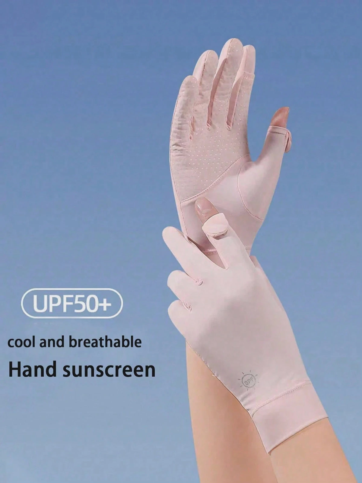 1 Pair Women's Summer Thin Breathable Open-Finger Sun Protection Gloves, Outdoor Cycling Driving Sports Use, Flip-Over 2-Finger Sun Protection