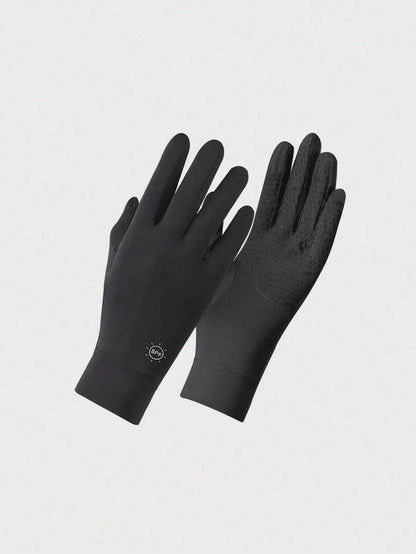 1 Pair Women's Summer Thin Breathable Open-Finger Sun Protection Gloves, Outdoor Cycling Driving Sports Use, Flip-Over 2-Finger Sun Protection