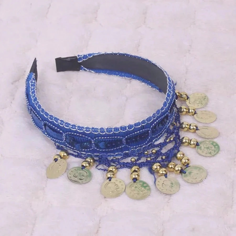 1 Pc Girls Hair Hoop Hair Bands Head Chain Headpiece Headband Belly Dance Costumes For Women Headwear Dance Head Inserted Dance Hair Comb Stage Performance Accessories Head Hoop Crown