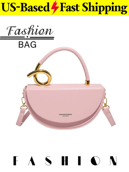 1 PC Solid-Color Crescent-Shaped Saddle Bag That Can Be Worn As A Shoulder Bag, Tote,Or Crossbody Bag-Perfect For Shopping,Commuting, Traveling,Dates