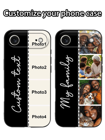1. Personalized Black Full Coverage Phone Case, 4 Different Style Photo Signatures, Suitable For IPhone 11/12/13/14/15/16pro/16plus/17/17/17air/17pro/17promaxs/17e//25/S25ultra/S25plus/A16/S26/S26ultr
