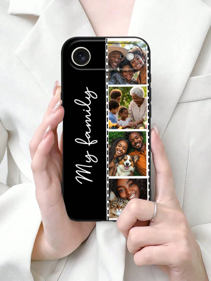 1. Personalized Black Full Coverage Phone Case, 4 Different Style Photo Signatures, Suitable For IPhone 11/12/13/14/15/16pro/16plus/17/17/17air/17pro/17promaxs/17e//25/S25ultra/S25plus/A16/S26/S26ultr