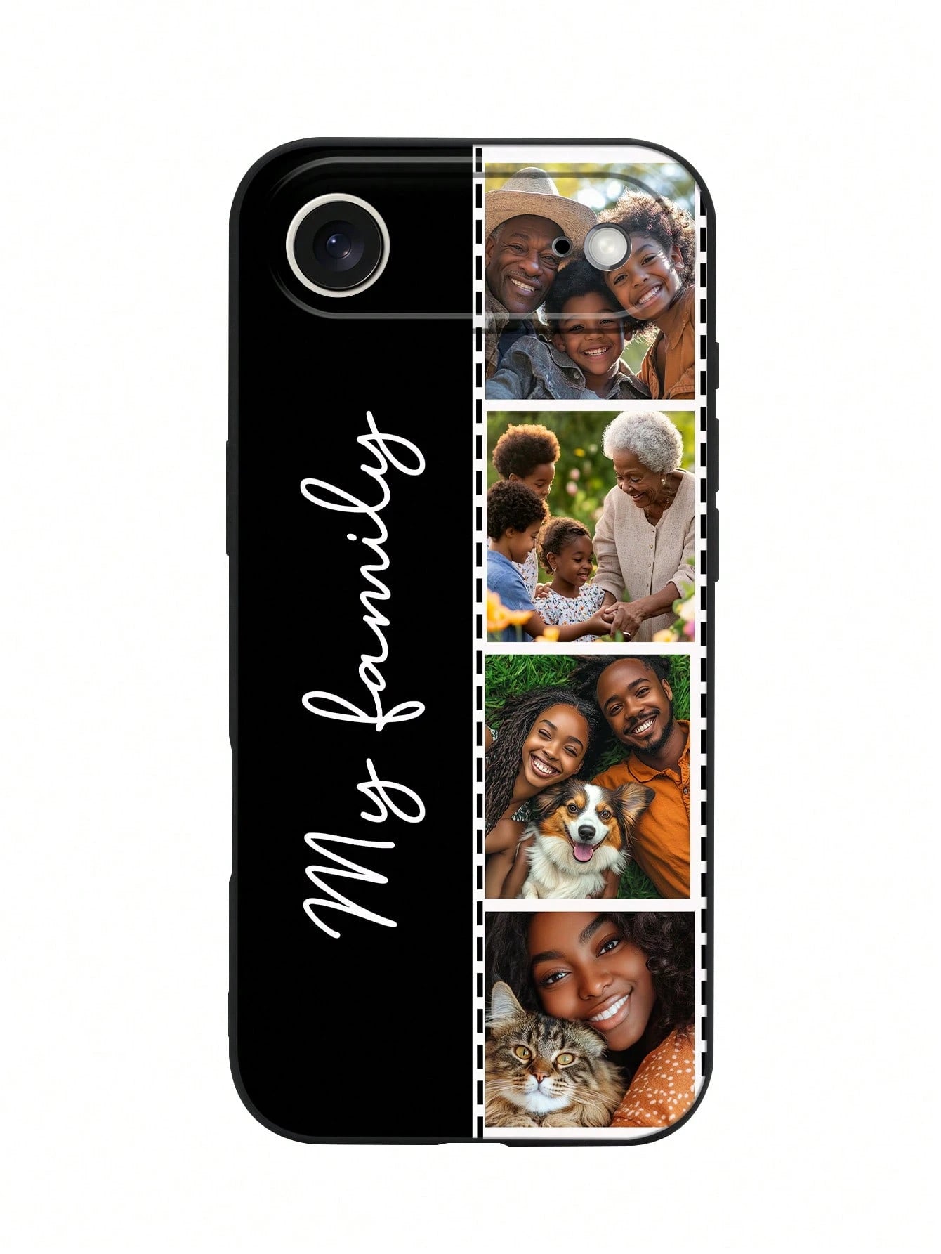 1. Personalized Black Full Coverage Phone Case, 4 Different Style Photo Signatures, Suitable For IPhone 11/12/13/14/15/16pro/16plus/17/17/17air/17pro/17promaxs/17e//25/S25ultra/S25plus/A16/S26/S26ultr