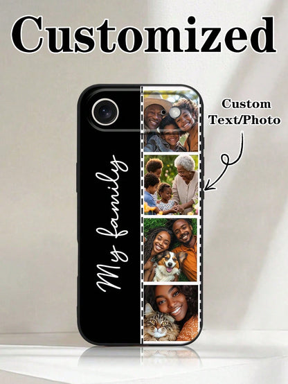 1. Personalized Black Full Coverage Phone Case, 4 Different Style Photo Signatures, Suitable For IPhone 11/12/13/14/15/16pro/16plus/17/17/17air/17pro/17promaxs/17e//25/S25ultra/S25plus/A16/S26/S26ultr
