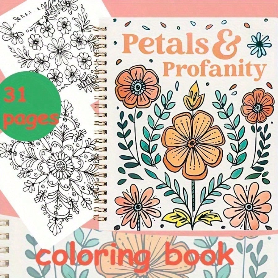 1 Picture Book- A Fun Coloring Book With Floral Patterns, Bringing Endless Laughter- The Perfect Gift For Ladies