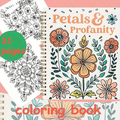 1 Picture Book- A Fun Coloring Book With Floral Patterns, Bringing Endless Laughter- The Perfect Gift For Ladies