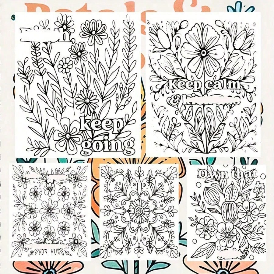 1 Picture Book- A Fun Coloring Book With Floral Patterns, Bringing Endless Laughter- The Perfect Gift For Ladies