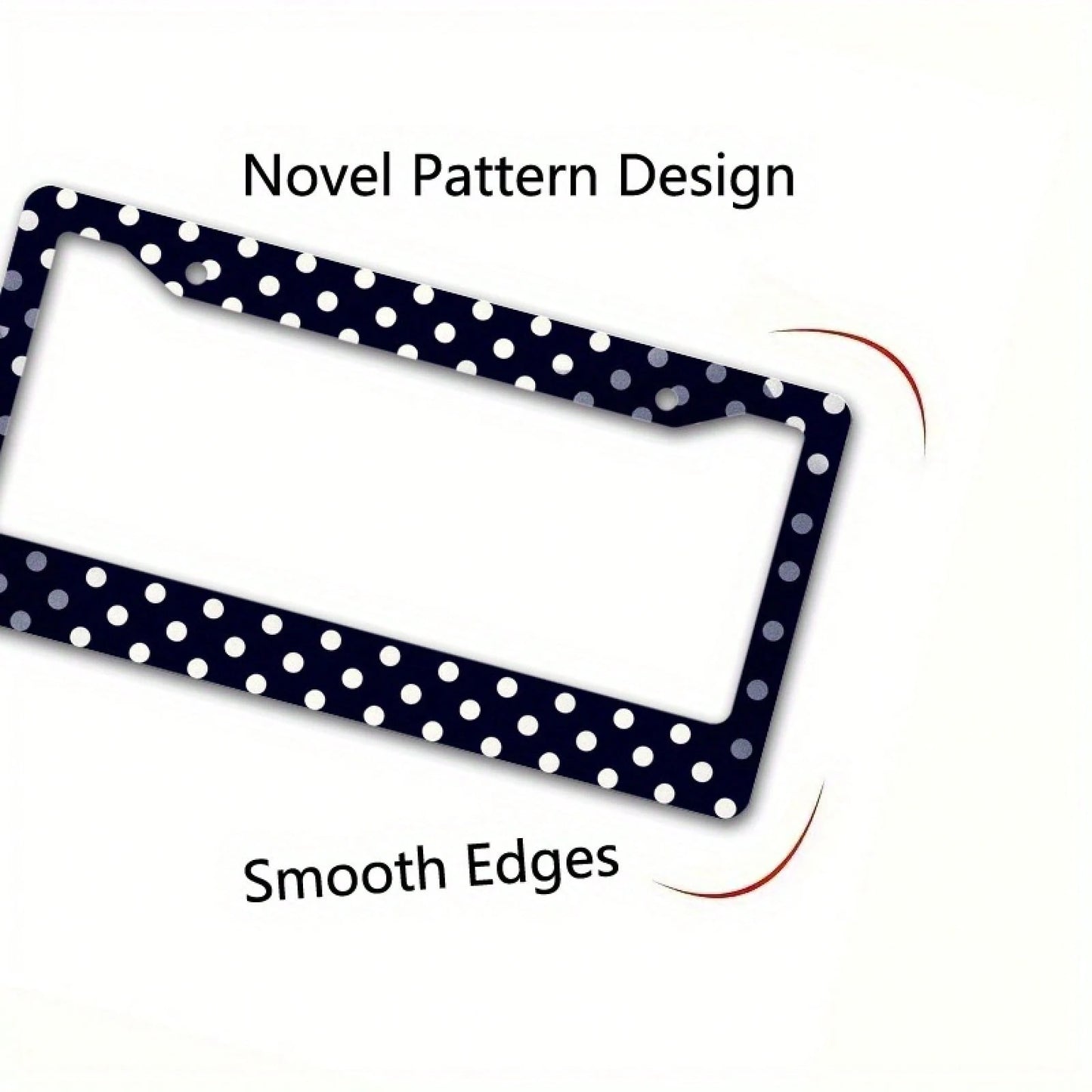 1 Piece Matte Metal License Plate Frame Cover, Dark Blue Polka Dot Design- Suitable For Car Exterior Accessories, License Plate Cover, 6.3x12.2in,Car Cover,Car Must Haves,Gifts,Car Decor,Car Acesseso