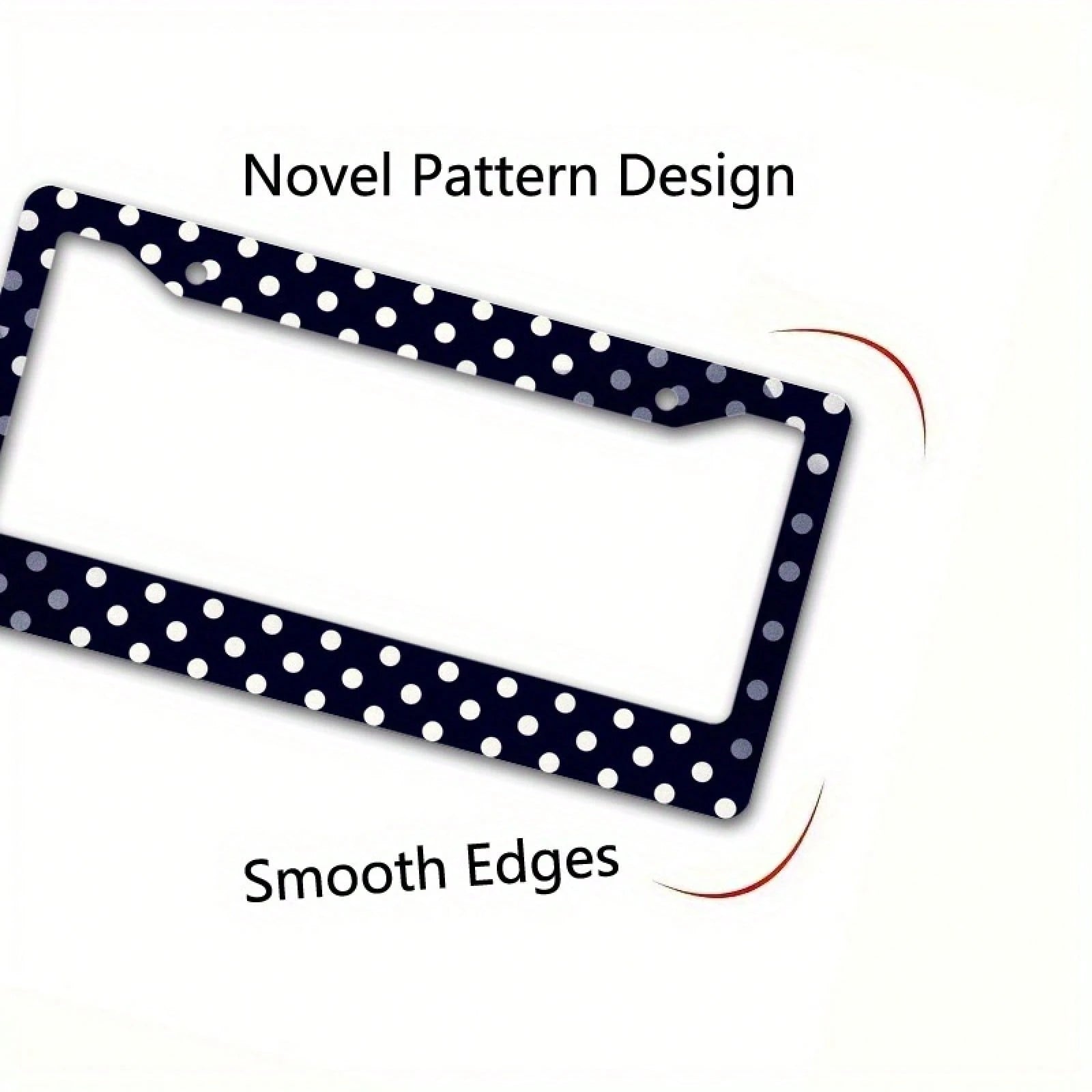 1 Piece Matte Metal License Plate Frame Cover, Dark Blue Polka Dot Design- Suitable For Car Exterior Accessories, License Plate Cover, 6.3x12.2in,Car Cover,Car Must Haves,Gifts,Car Decor,Car Acesseso
