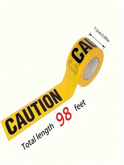 1 Roll 2500cm Yellow Halloween Caution Tape, Suitable For Birthday, Confirmation, General Celebrations, Party Supplies, Carnival, Construction Themed Events, Halloween And More- Non-Adhesive Polyethy